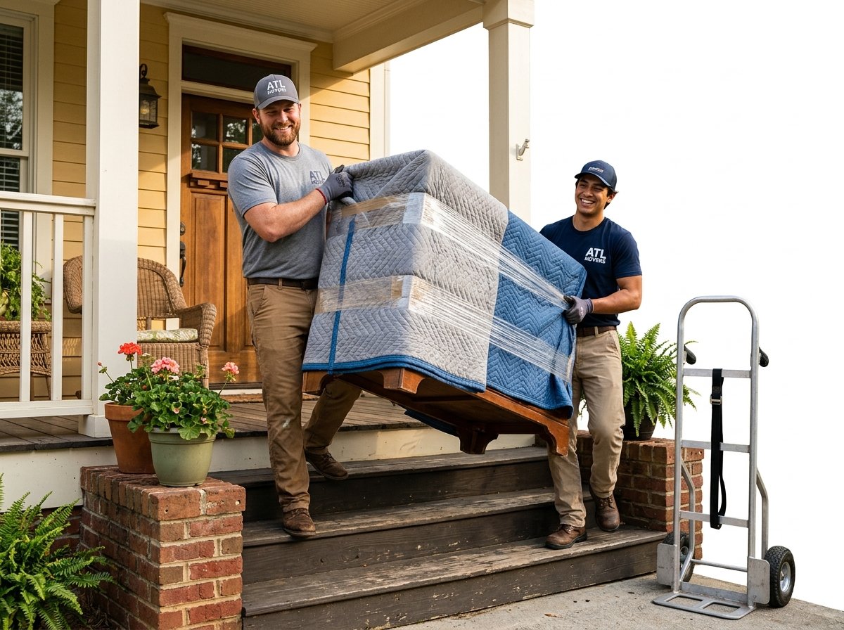 Way Maker Movers team carrying furniture carefully into a home