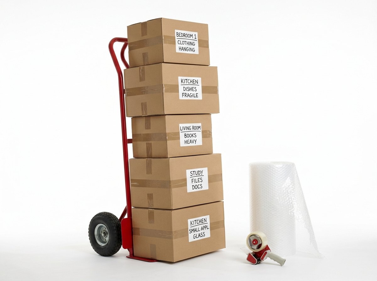 Movers carefully wrapping furniture with protective blankets